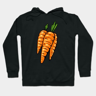 Vibrant Carrot Delight - Fresh and Juicy Vegetable Illustration Hoodie